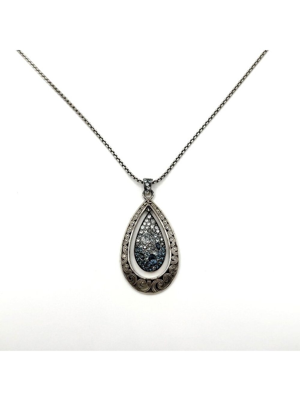 Brighton Crystal Voyage "Counting My Blessings" Teardrop Pendant Necklace